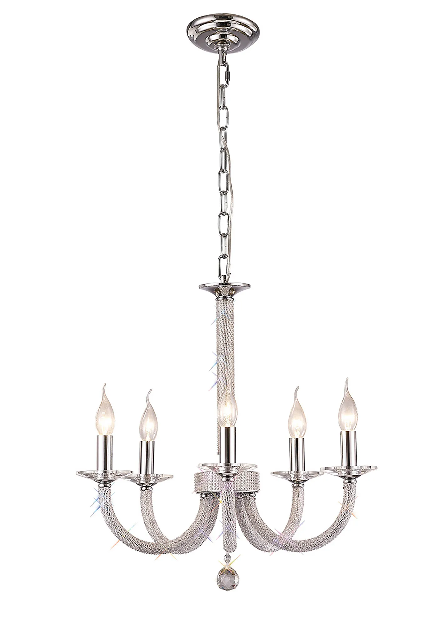 Elena Crystal Ceiling Lights Diyas Multi Arm Crystal Fittings